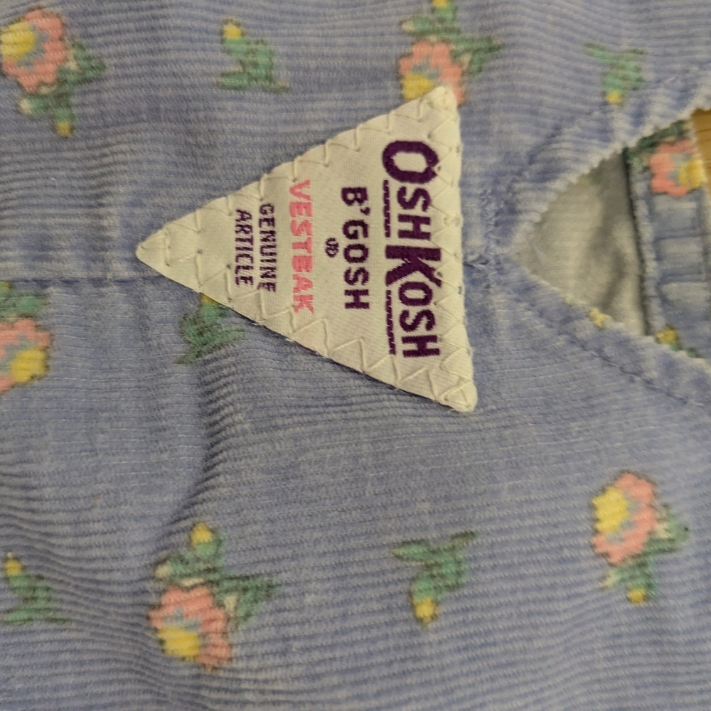 VINTAGE Osh-kosh Floral Overalls With Footies - Picture 3 of 5
